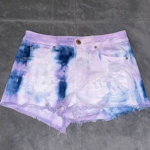 American Eagle Tie Dye Jean Shorts